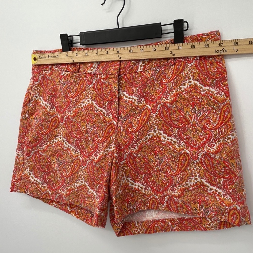 Talbots Womens Orange Red‎ Paisley Print Chino Shorts Size 12 Summer Vacation - Picture 6 of 6